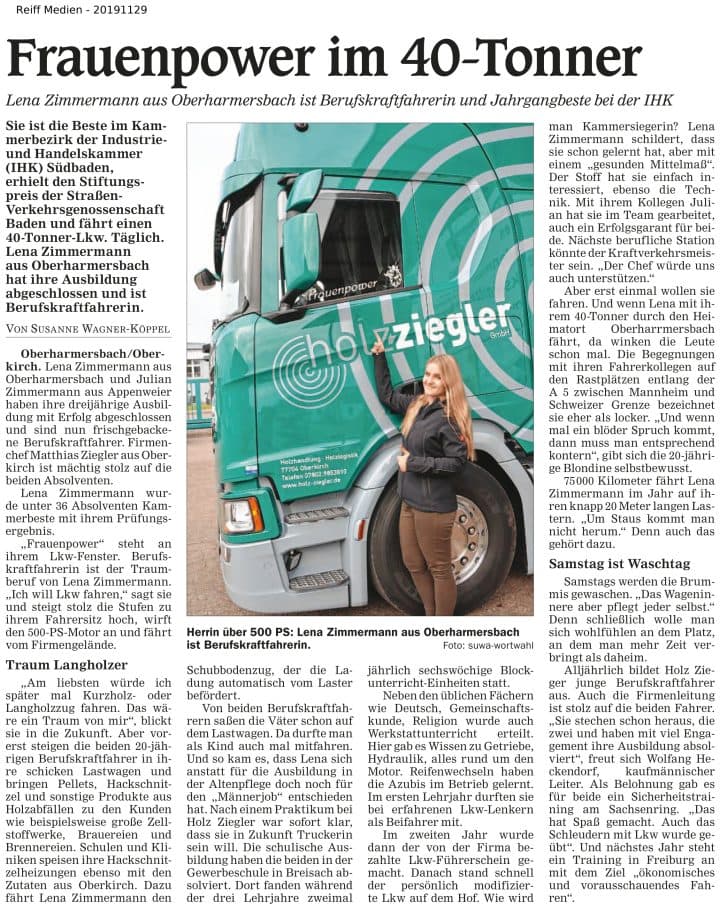Titelseite: Frauenpower im 40-Tonner