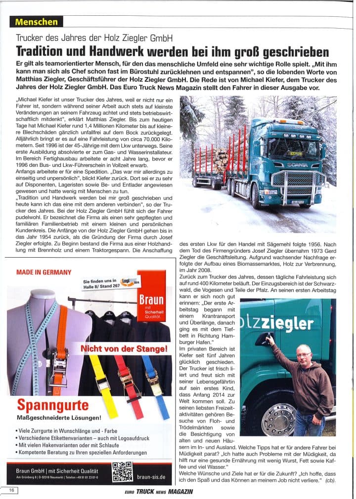 Titelseite: Tradition und Handwerk werden bei ihm groß geschrieben